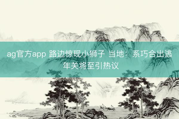 ag官方app 路边惊现小狮子 当地：系巧合出逃 年关将至引热议